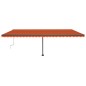 vidaXL Tenda da Sole Autoportante Manuale 600x300 cm Arancione Marrone vidaXL Tenda da Sole Autoportante Manuale 600x300 cm Arancione Marrone