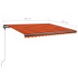 vidaXL Tenda da Sole Autoportante Manuale 450x350cm Arancione Marrone vidaXL Tenda da Sole Autoportante Manuale 450x350cm Arancione Marrone