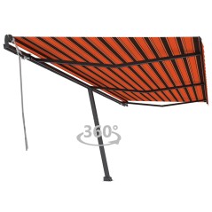 vidaXL Tenda da Sole Autoportante Manuale 600x350cm Arancione/Marrone