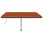 vidaXL Tenda Automatica Sensore Vento e LED 400x350 cm Arancio Marrone vidaXL Tenda Automatica Sensore Vento e LED 400x350 cm Arancio Marrone