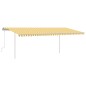 vidaXL Tenda da Sole Retrattile Manuale con Pali 6x3m Gialla e Bianca vidaXL Tenda da Sole Retrattile Manuale con Pali 6x3m Gialla e Bianca