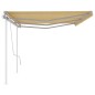 vidaXL Tenda da Sole Retrattile Manuale con Pali 6x3m Gialla e Bianca vidaXL Tenda da Sole Retrattile Manuale con Pali 6x3m Gialla e Bianca