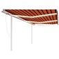 vidaXL Tenda Automatica con Sensore Vento e LED 6x3 m Arancio Marrone vidaXL Tenda Automatica con Sensore Vento e LED 6x3 m Arancio Marrone