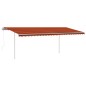 vidaXL Tenda Automatica con Sensore Vento e LED 6x3 m Arancio Marrone vidaXL Tenda Automatica con Sensore Vento e LED 6x3 m Arancio Marrone