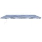 vidaXL Tenda da Sole Retrattile Manuale con LED 6x3 m Blu e Bianco vidaXL Tenda da Sole Retrattile Manuale con LED 6x3 m Blu e Bianco