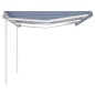 vidaXL Tenda da Sole Retrattile Manuale con LED 6x3 m Blu e Bianco vidaXL Tenda da Sole Retrattile Manuale con LED 6x3 m Blu e Bianco