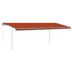 vidaXL Tenda Automatica Sensore Vento e LED 6x3,5 m Arancio e Marrone