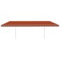 vidaXL Tenda Automatica Sensore Vento e LED 6x3,5 m Arancio e Marrone vidaXL Tenda Automatica Sensore Vento e LED 6x3,5 m Arancio e Marrone