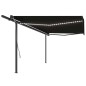 vidaXL Tenda da Sole Retrattile Manuale con LED 5x3 m Antracite vidaXL Tenda da Sole Retrattile Manuale con LED 5x3 m Antracite