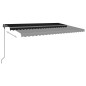 vidaXL Tenda da Sole Retrattile Manuale con LED 5x3 m Antracite vidaXL Tenda da Sole Retrattile Manuale con LED 5x3 m Antracite