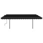 vidaXL Tenda da Sole Retrattile Manuale con LED 5x3 m Antracite vidaXL Tenda da Sole Retrattile Manuale con LED 5x3 m Antracite