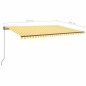 vidaXL Tenda da Sole Retrattile Manuale con Pali 5x3 m Gialla Bianca vidaXL Tenda da Sole Retrattile Manuale con Pali 5x3 m Gialla Bianca