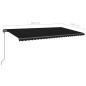 vidaXL Tenda da Sole Retrattile Manuale con Pali 6x3 m Antracite vidaXL Tenda da Sole Retrattile Manuale con Pali 6x3 m Antracite