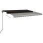 vidaXL Tenda da Sole Retrattile Manuale con Pali 4,5x3 m Antracite vidaXL Tenda da Sole Retrattile Manuale con Pali 4,5x3 m Antracite