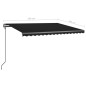 vidaXL Tenda da Sole Retrattile Manuale con Pali 4,5x3 m Antracite vidaXL Tenda da Sole Retrattile Manuale con Pali 4,5x3 m Antracite