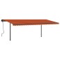 vidaXL Tenda Retrattile Manuale con Pali 6x3,5 m Arancione e Marrone vidaXL Tenda Retrattile Manuale con Pali 6x3,5 m Arancione e Marrone