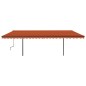 vidaXL Tenda Retrattile Manuale con Pali 6x3,5 m Arancione e Marrone vidaXL Tenda Retrattile Manuale con Pali 6x3,5 m Arancione e Marrone