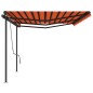 vidaXL Tenda Retrattile Manuale con Pali 6x3,5 m Arancione e Marrone vidaXL Tenda Retrattile Manuale con Pali 6x3,5 m Arancione e Marrone