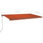 vidaXL Tenda Retrattile Manuale con Pali 6x3,5 m Arancione e Marrone vidaXL Tenda Retrattile Manuale con Pali 6x3,5 m Arancione e Marrone