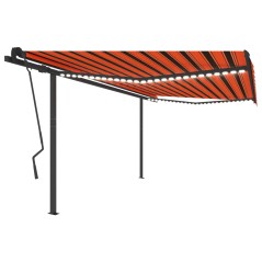 vidaXL Tenda Automatica con Sensore Vento e LED 4x3,5m Arancio Marrone