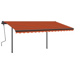 vidaXL Tenda Automatica con Sensore Vento e LED 4x3,5m Arancio Marrone