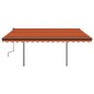 vidaXL Tenda Automatica con Sensore Vento e LED 4x3,5m Arancio Marrone vidaXL Tenda Automatica con Sensore Vento e LED 4x3,5m Arancio Marrone