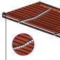 vidaXL Tenda Automatica con Sensore Vento e LED 4x3,5m Arancio Marrone vidaXL Tenda Automatica con Sensore Vento e LED 4x3,5m Arancio Marrone