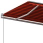 vidaXL Tenda Sole Retrattile Manuale con Pali 6x3 m Arancione Marrone vidaXL Tenda Sole Retrattile Manuale con Pali 6x3 m Arancione Marrone