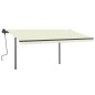 vidaXL Tenda da Sole Retrattile Manuale con Pali 4,5x3,5 m Crema vidaXL Tenda da Sole Retrattile Manuale con Pali 4,5x3,5 m Crema