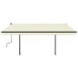 vidaXL Tenda da Sole Retrattile Manuale con Pali 4,5x3,5 m Crema vidaXL Tenda da Sole Retrattile Manuale con Pali 4,5x3,5 m Crema