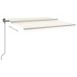 vidaXL Tenda da Sole Retrattile Manuale con Pali 4,5x3,5 m Crema vidaXL Tenda da Sole Retrattile Manuale con Pali 4,5x3,5 m Crema