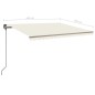 vidaXL Tenda da Sole Retrattile Manuale con Pali 4,5x3,5 m Crema vidaXL Tenda da Sole Retrattile Manuale con Pali 4,5x3,5 m Crema