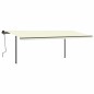 vidaXL Tenda da Sole Retrattile Manuale con Pali 6x3,5 m Crema vidaXL Tenda da Sole Retrattile Manuale con Pali 6x3,5 m Crema