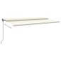vidaXL Tenda da Sole Retrattile Manuale con Pali 6x3,5 m Crema vidaXL Tenda da Sole Retrattile Manuale con Pali 6x3,5 m Crema