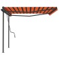 vidaXL Tenda Sole Retrattile Manuale Pali 4,5x3,5 m Arancione Marrone vidaXL Tenda Sole Retrattile Manuale Pali 4,5x3,5 m Arancione Marrone
