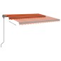 vidaXL Tenda Sole Retrattile Manuale Pali 4,5x3,5 m Arancione Marrone vidaXL Tenda Sole Retrattile Manuale Pali 4,5x3,5 m Arancione Marrone