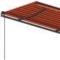 vidaXL Tenda Sole Retrattile Manuale Pali 4,5x3,5 m Arancione Marrone vidaXL Tenda Sole Retrattile Manuale Pali 4,5x3,5 m Arancione Marrone