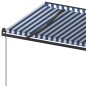vidaXL Tenda da Sole Retrattile Manuale con Pali 5x3,5m Blu e Bianca vidaXL Tenda da Sole Retrattile Manuale con Pali 5x3,5m Blu e Bianca