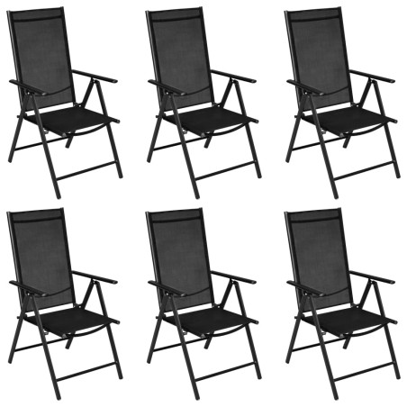 vidaXL Set Mobili da Pranzo da Giardino 7 pz in Alluminio Nero