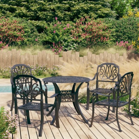 vidaXL Set da Bistrot 5 pz in Alluminio Pressofuso Nero