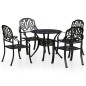 vidaXL Set da Bistrot 5 pz in Alluminio Pressofuso Nero vidaXL Set da Bistrot 5 pz in Alluminio Pressofuso Nero