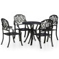 vidaXL Set da Bistrot 5 pz in Alluminio Pressofuso Nero vidaXL Set da Bistrot 5 pz in Alluminio Pressofuso Nero