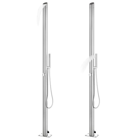 vidaXL Doccia da Giardino con Base Grigia 225 cm in Acciaio Inox