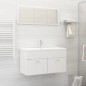 vidaXL Set Mobili da Bagno Bianco in Truciolato vidaXL Set Mobili da Bagno Bianco in Truciolato