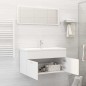 vidaXL Set Mobili da Bagno Bianco in Truciolato vidaXL Set Mobili da Bagno Bianco in Truciolato