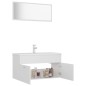 vidaXL Set Mobili da Bagno Bianco in Truciolato vidaXL Set Mobili da Bagno Bianco in Truciolato