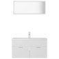 vidaXL Set Mobili da Bagno Bianco in Truciolato vidaXL Set Mobili da Bagno Bianco in Truciolato