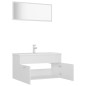 vidaXL Set Mobili da Bagno Bianco in Truciolato vidaXL Set Mobili da Bagno Bianco in Truciolato