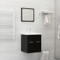 vidaXL Set Mobili da Bagno Nero in Truciolato vidaXL Set Mobili da Bagno Nero in Truciolato