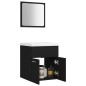 vidaXL Set Mobili da Bagno Nero in Truciolato vidaXL Set Mobili da Bagno Nero in Truciolato